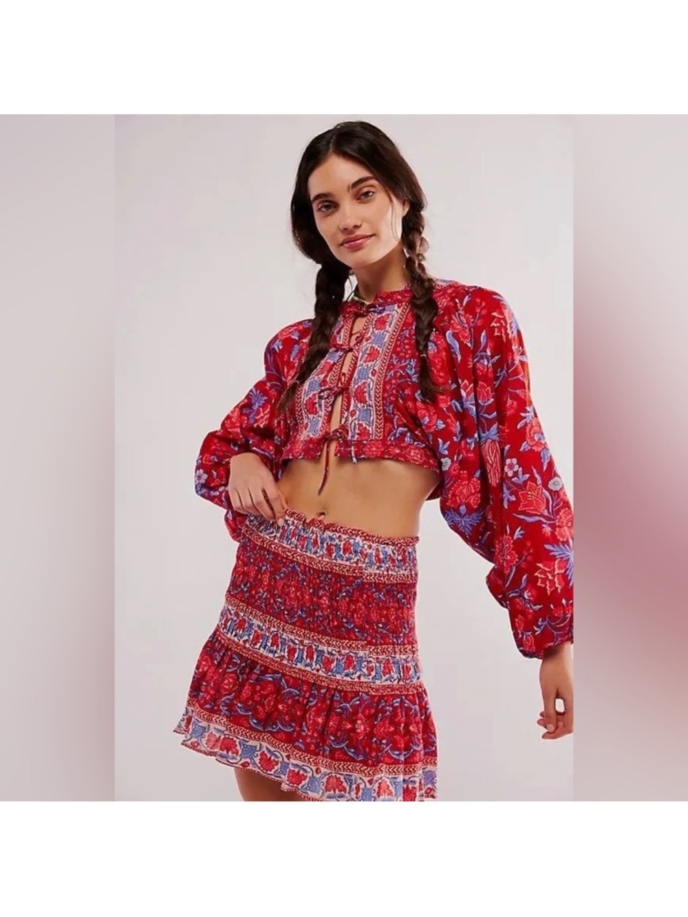 BOTEH x Free People Marguerite Set mini skirt Sz 2 (US 6) top Sz 1 (US 4)